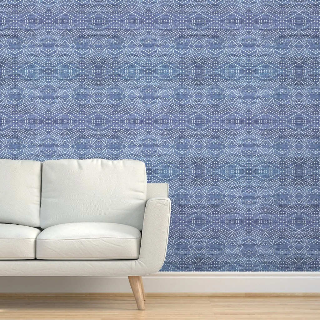 Denim Light Boho Small Peel and Stick Wallpaper - Indigo product