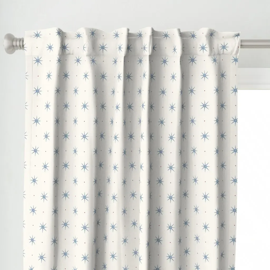 Denim Wash Stars Curtain Panel - Dusty Blue alternate view