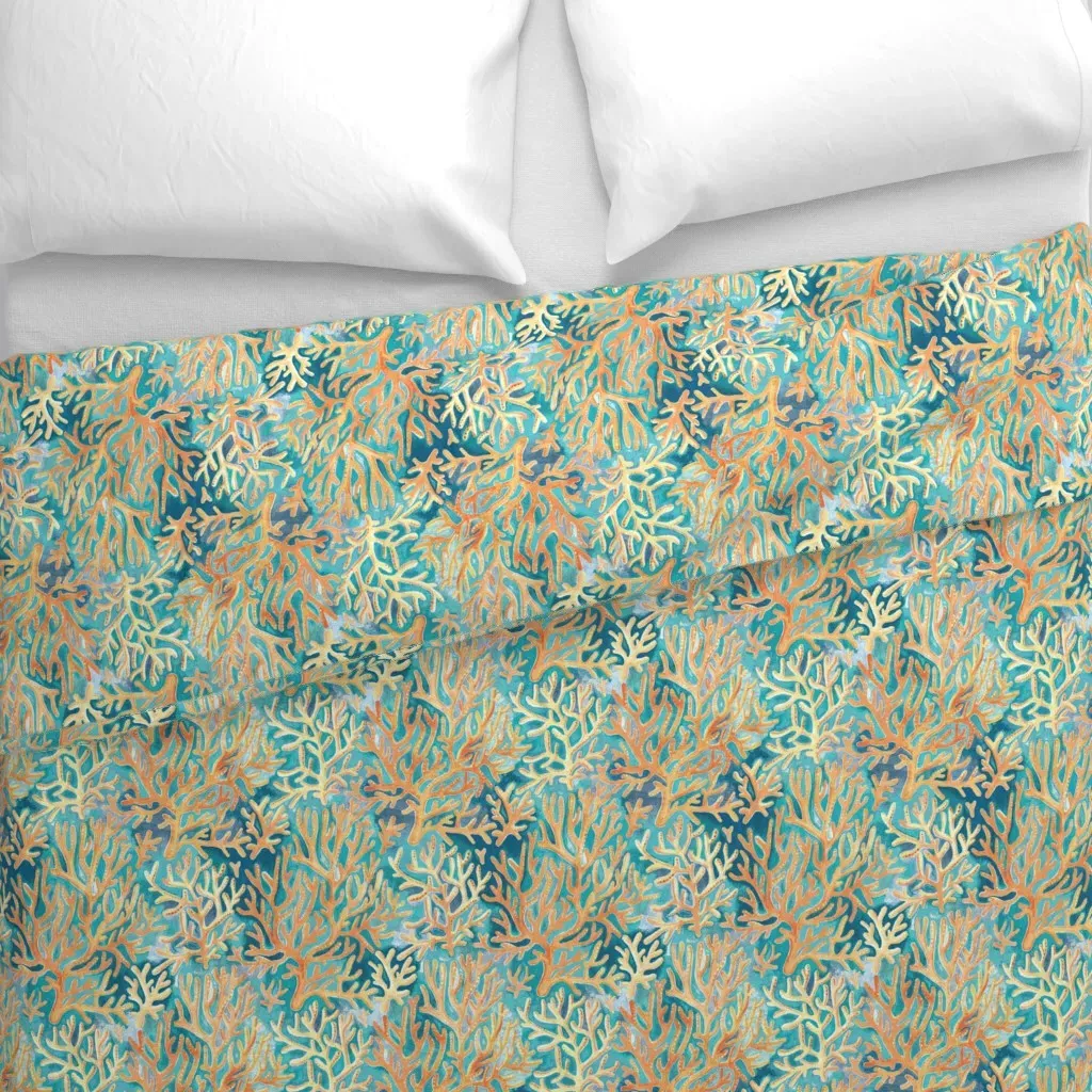 Desaturated Golden Orange Duvet Cover - Orange alternate view