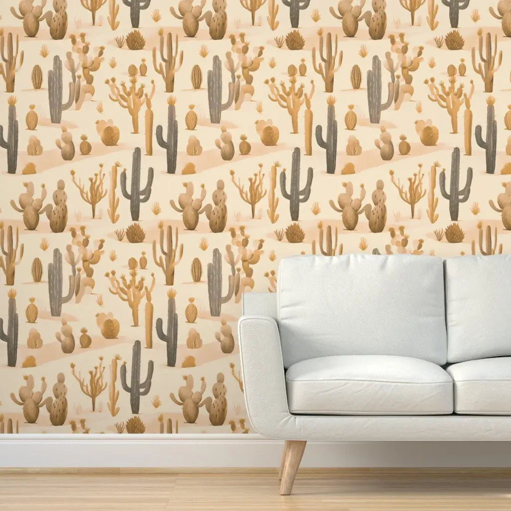 Desert Adventure Western Landscape Peel and Stick Wallpaper - Beige product
