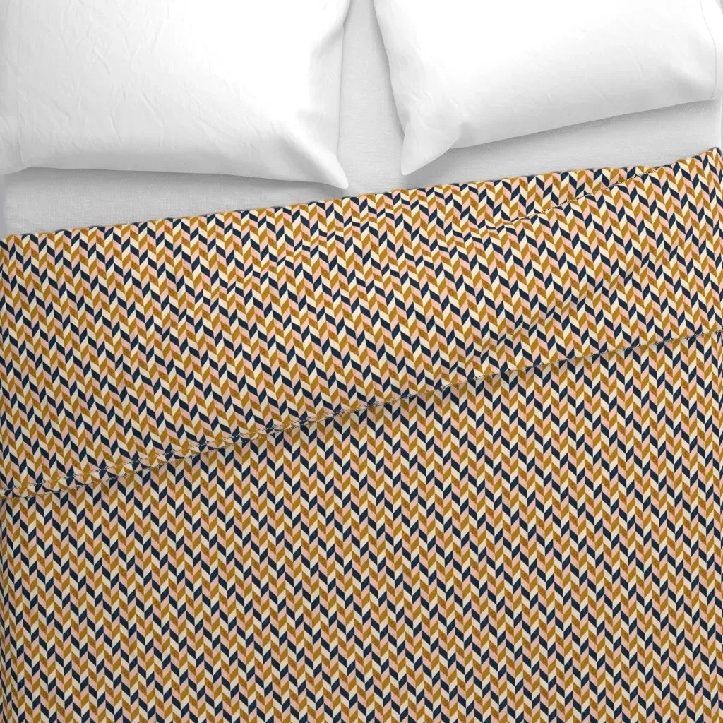 Desert Chevron Micro Duvet Cover - Mustard Yellow alternate view
