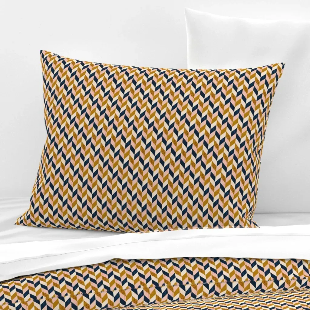 Desert Chevron Standard Knife Edge Cushion Cover - Mustard Yellow, Cotton Sateen product