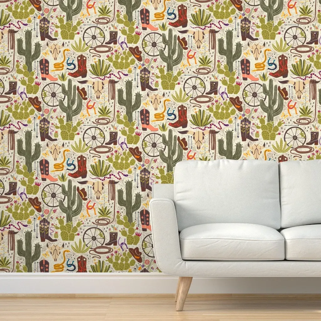 Desert Cowboy Peel and Stick Wallpaper - Beige, Brown product
