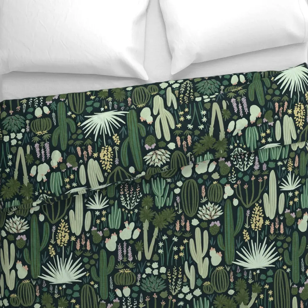 Desert Garden Duvet Cover - Dark Green alternate view