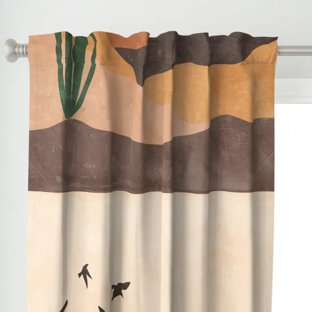 Desert Landscape Curtain Panel - Terracotta alternate view