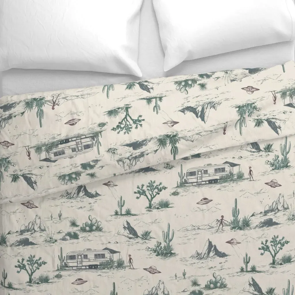 Desert-X-Traterrestrial Toile Duvet Cover - Beige alternate view