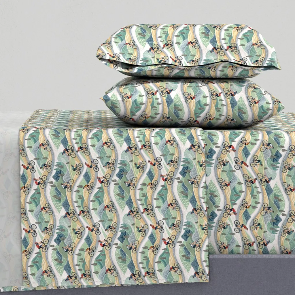 Design 5 Sports Cycle Race Queen Sheet Set product