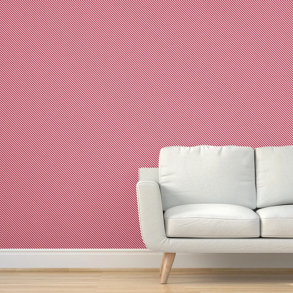 Diagonal Candy Stripe Peel and Stick Wallpaper - Red, White product