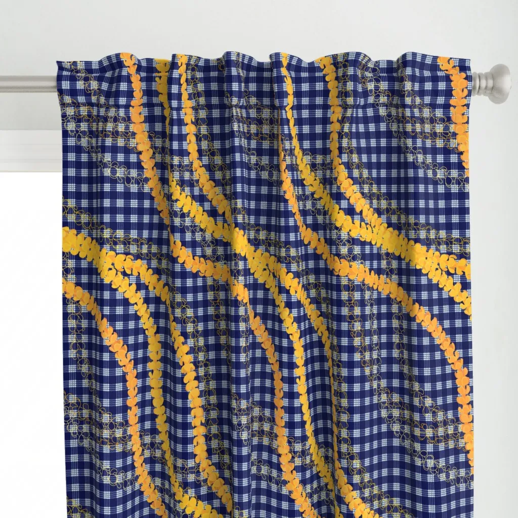 Diagonal Lei Outline Curtain Panel - Orange alternate view