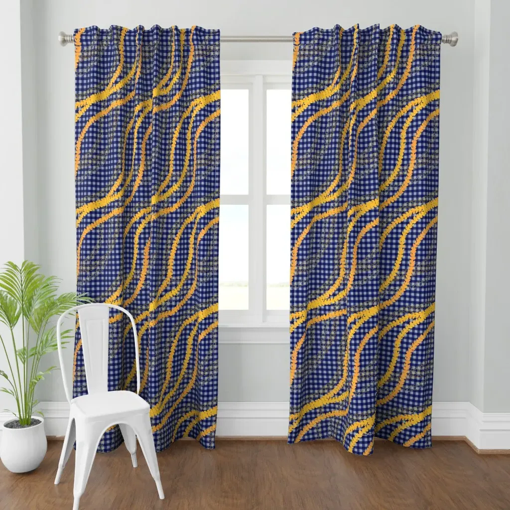 Diagonal Lei Outline Curtain Panel - Orange product
