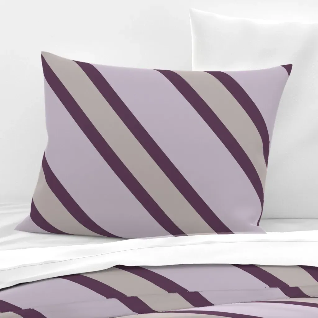 Diagonal Pattern Standard Knife Edge Cushion Cover - Eggplant, Cotton Sateen product