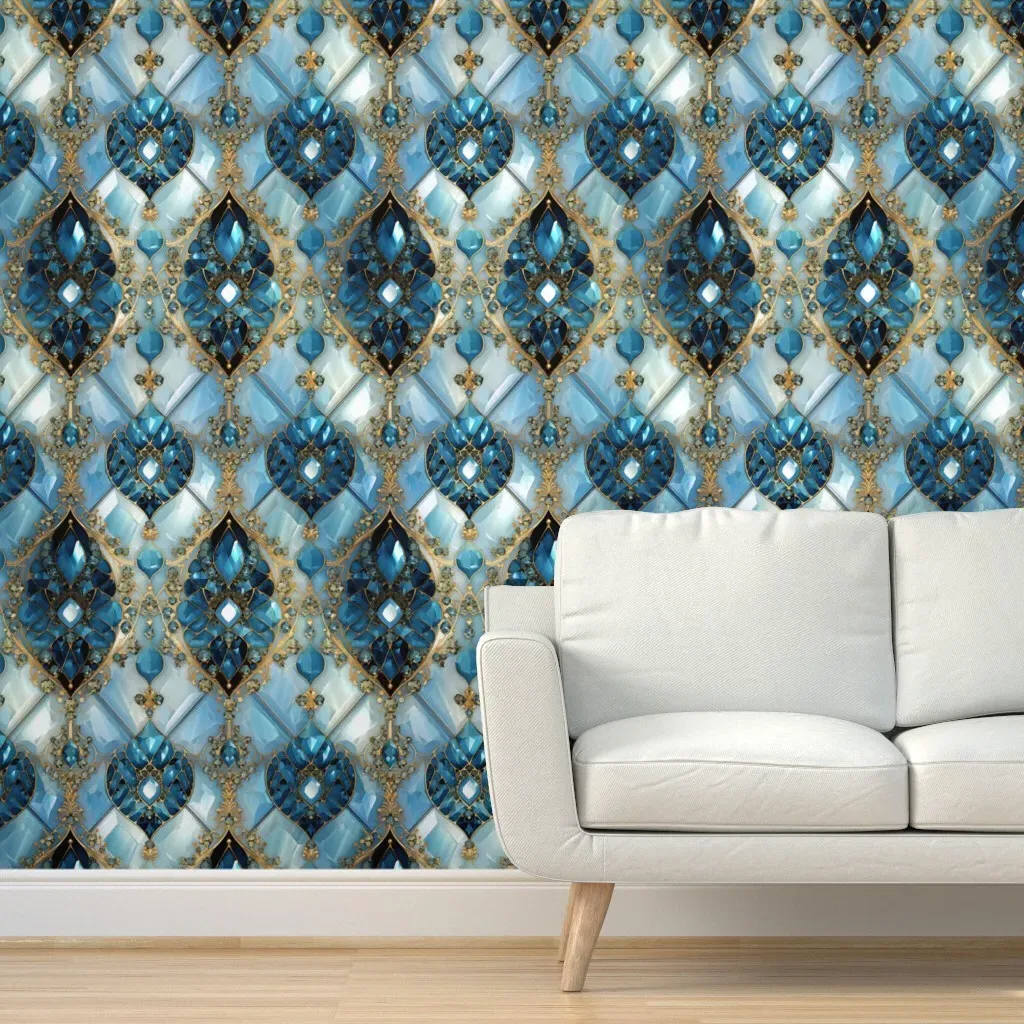 Diamond Delight Peel and Stick Wallpaper - Teal, Blue product