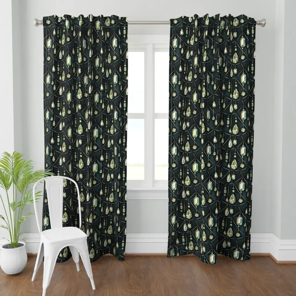 Diamond Gem Curtain Panel - Emerald Green product