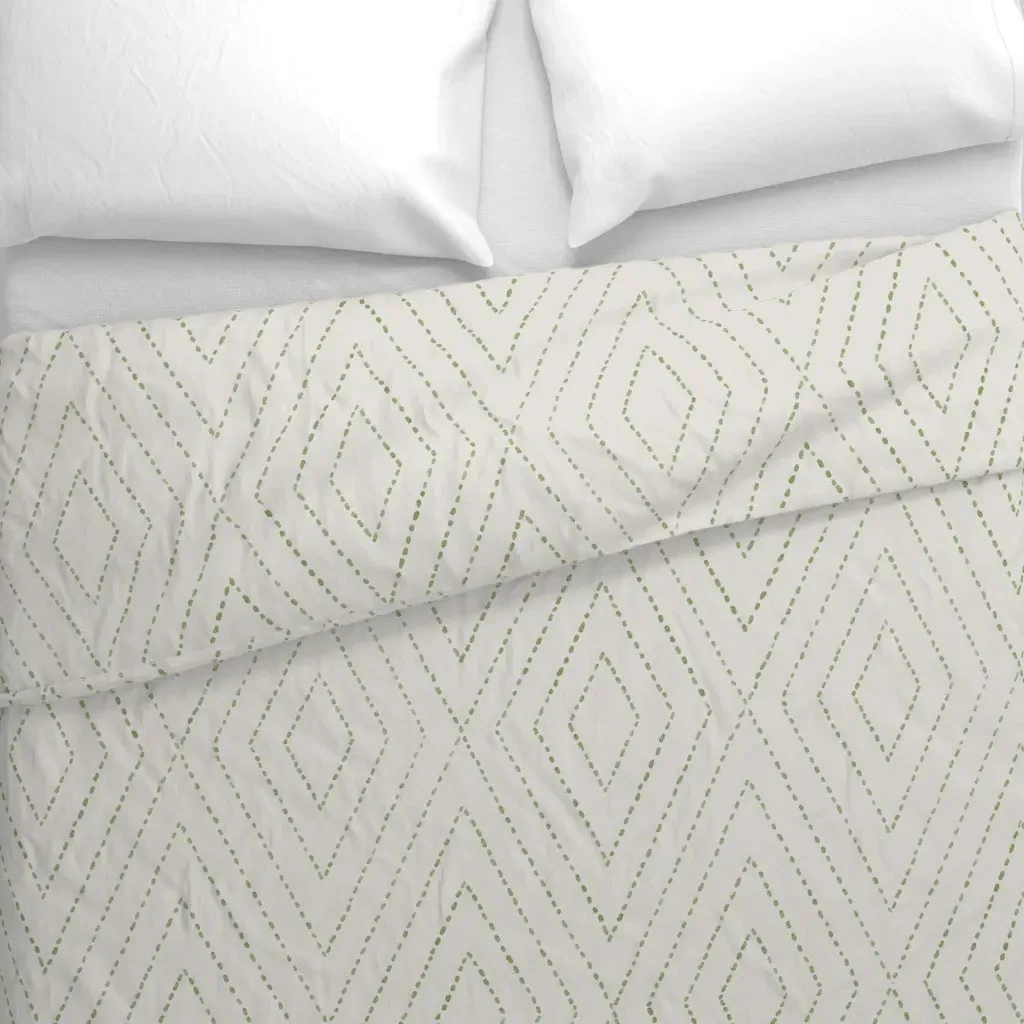 Diamond Pattern Duvet Cover - Sage Green alternate view