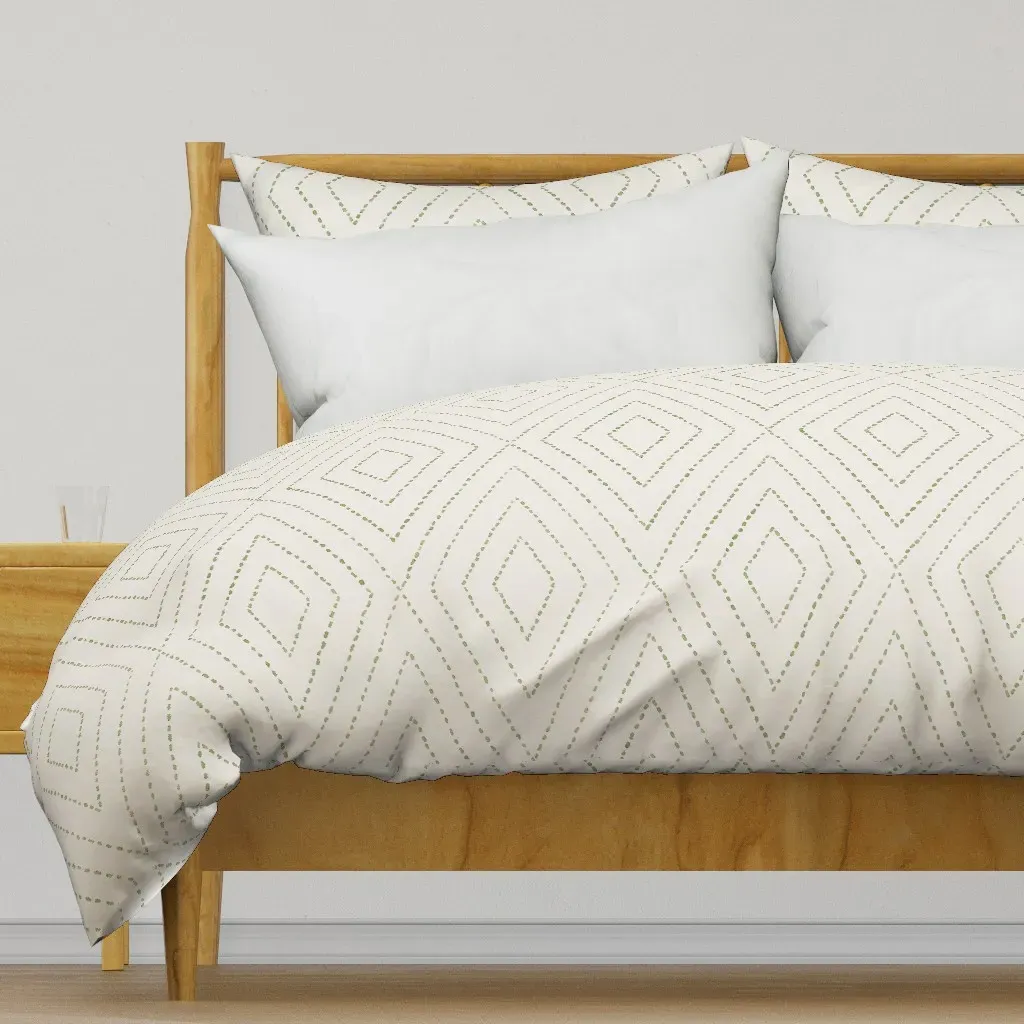 Diamond Pattern Duvet Cover - Sage Green product