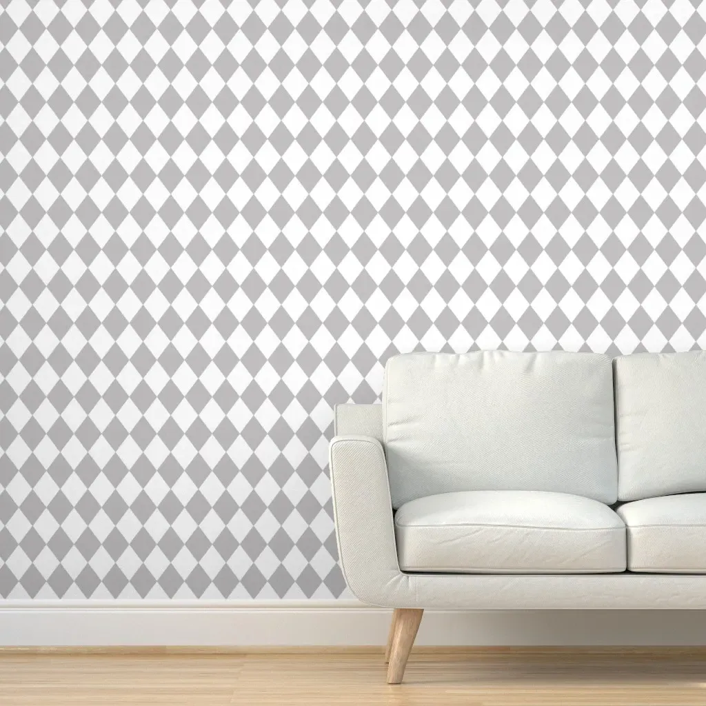 Diamond Pattern Peel and Stick Wallpaper - Light Grey product