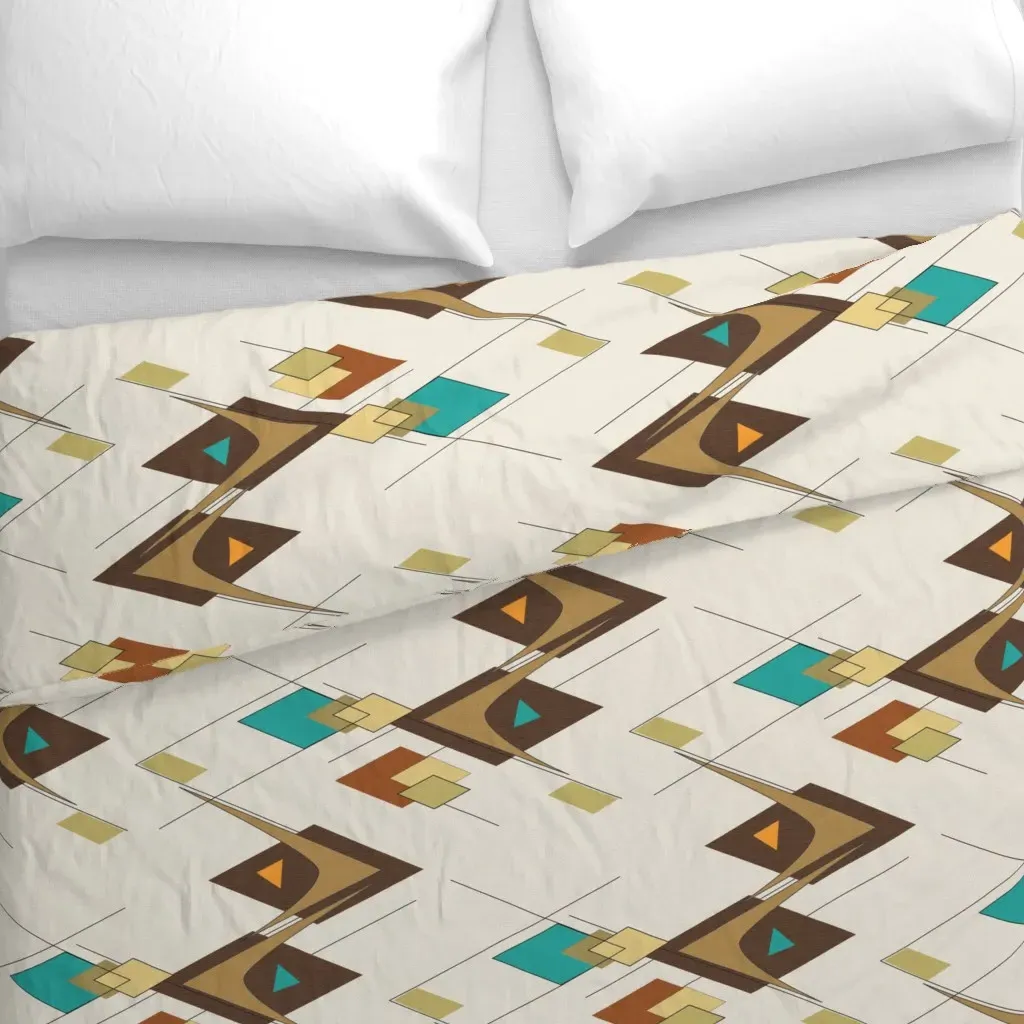 Diamonds And Boomerangs 2 Duvet Cover - Brown alternate view