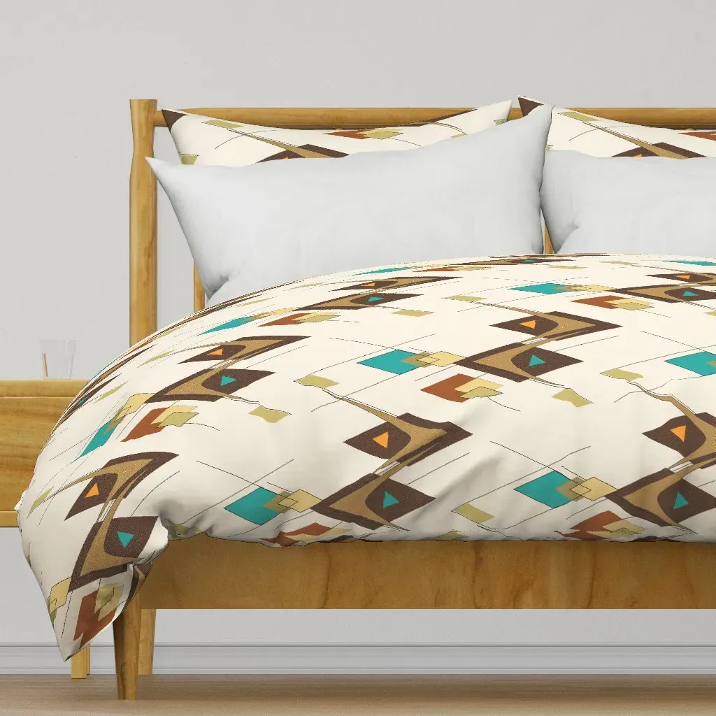Diamonds And Boomerangs 2 Duvet Cover - Brown product