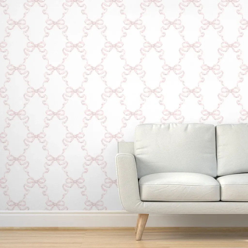 Diana Hannah Ribbon Trellis Peel and Stick Wallpaper - Pink product
