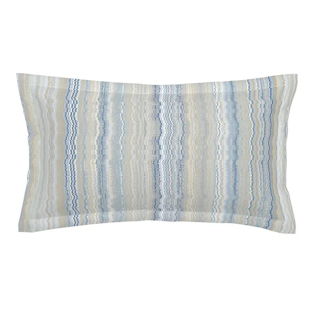 Dill Ice Stripe Sand King Pillow Sham - Light Blue product