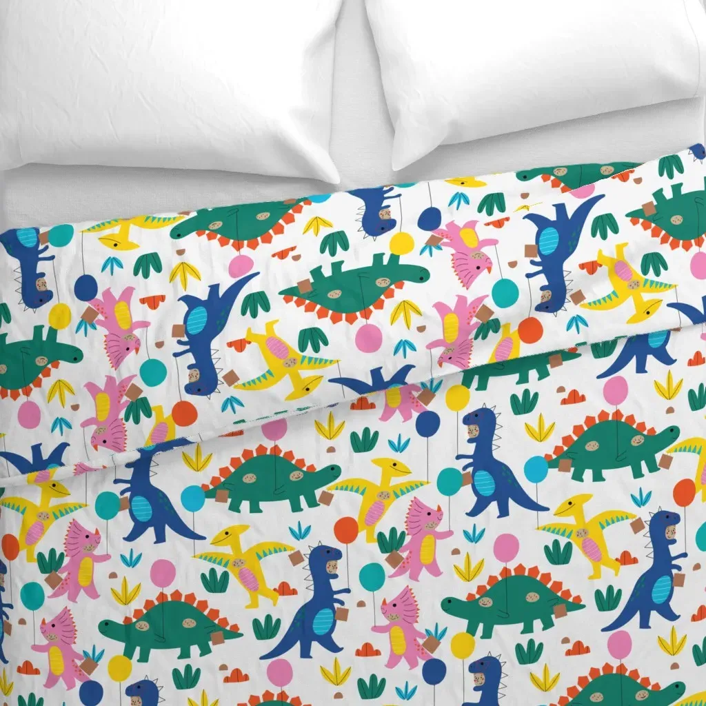 Dino Party Duvet Cover - Pink alternate view