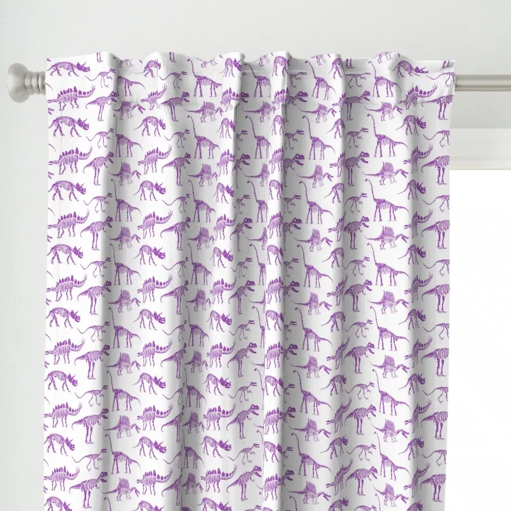 Dinosaur Curtain Panel - Purple alternate view