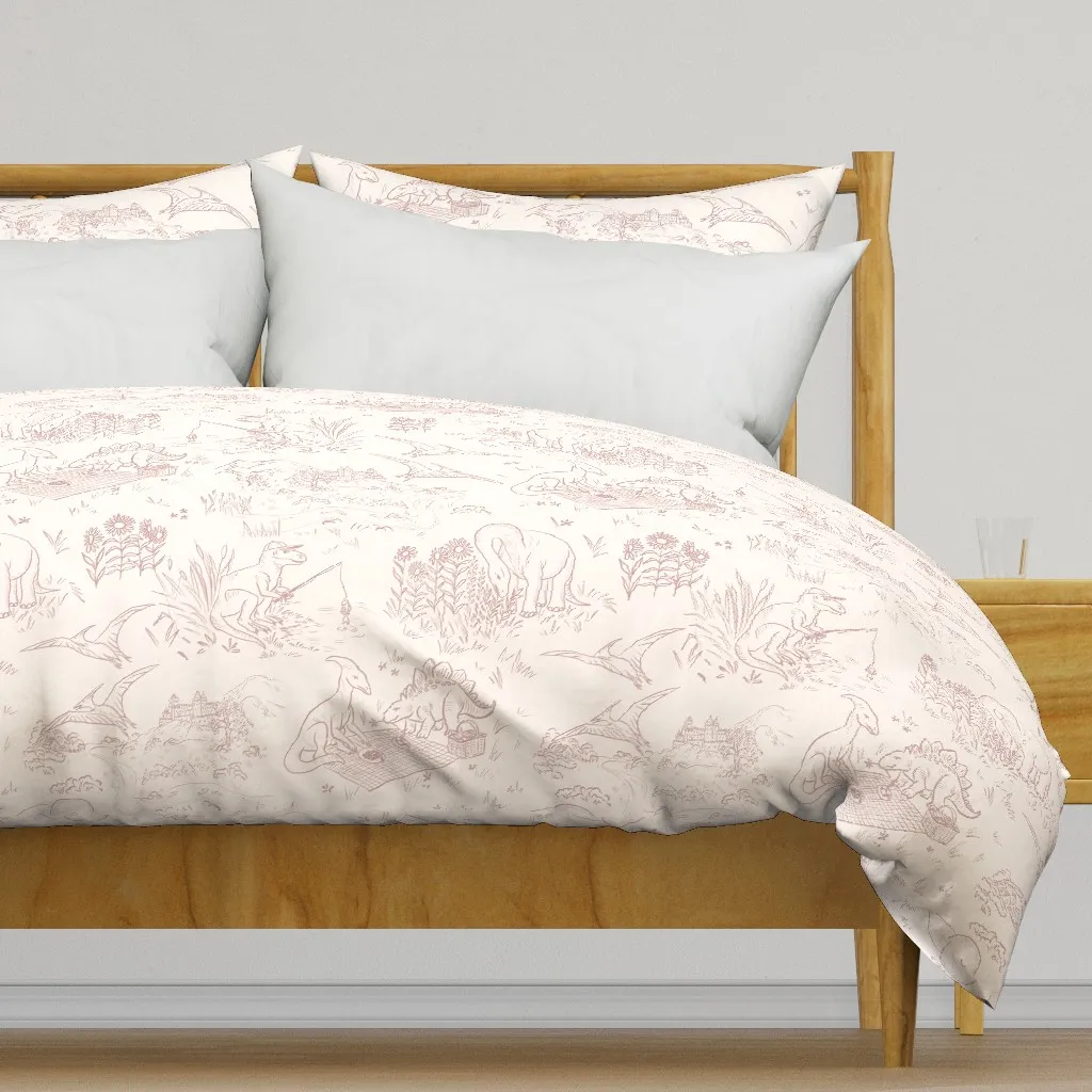 Dinosaur Grandmillennial Duvet Cover - Mauve product