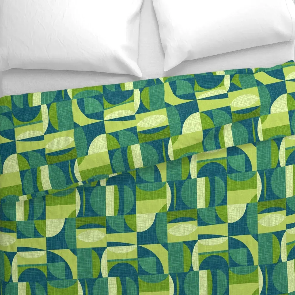 Disco In Blue And Green Duvet Cover - Teal alternate view