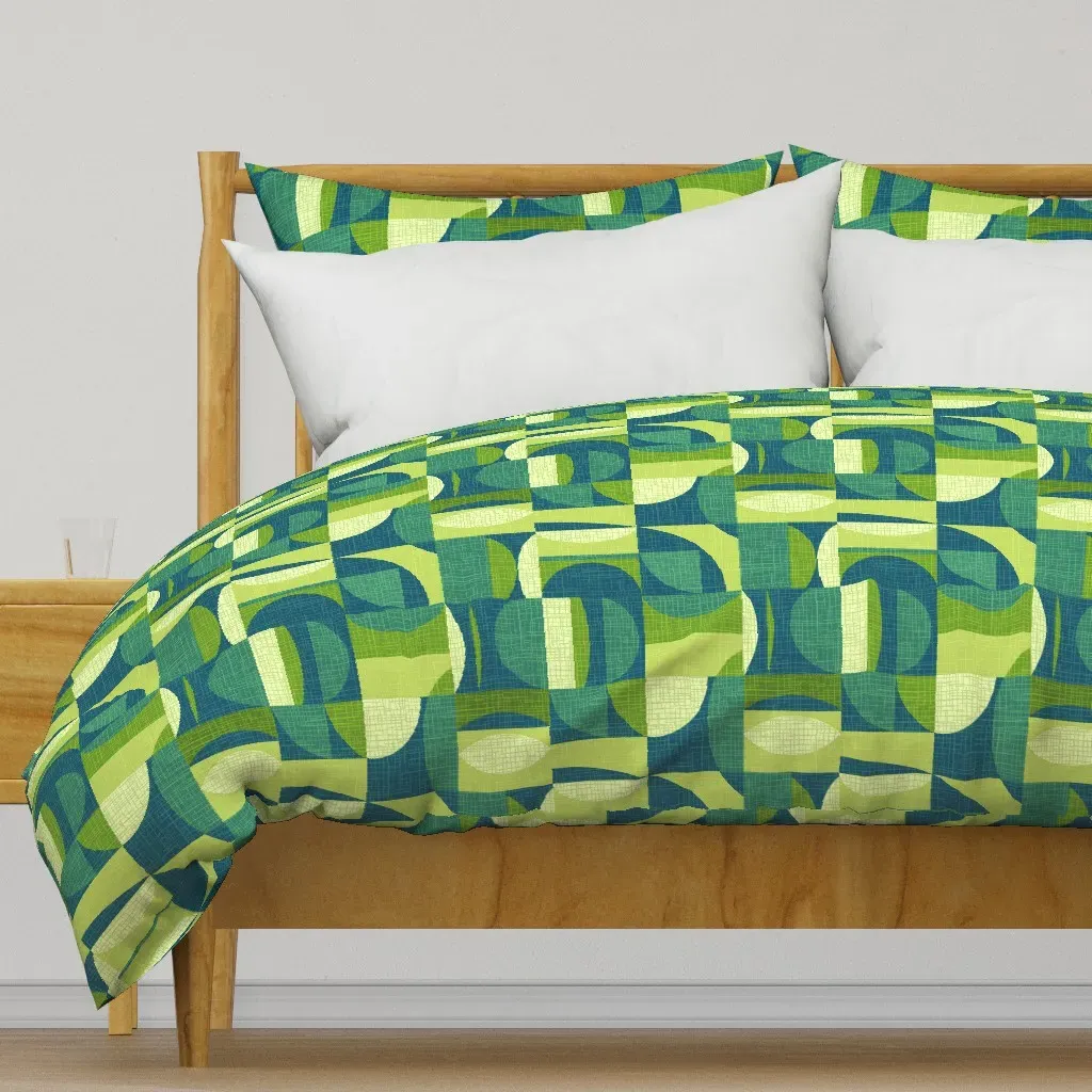 Disco In Blue And Green Duvet Cover - Teal product