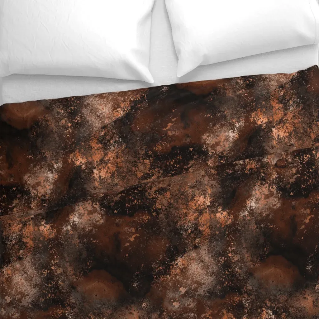 Distress Patina Duvet Cover - Dark Brown alternate view