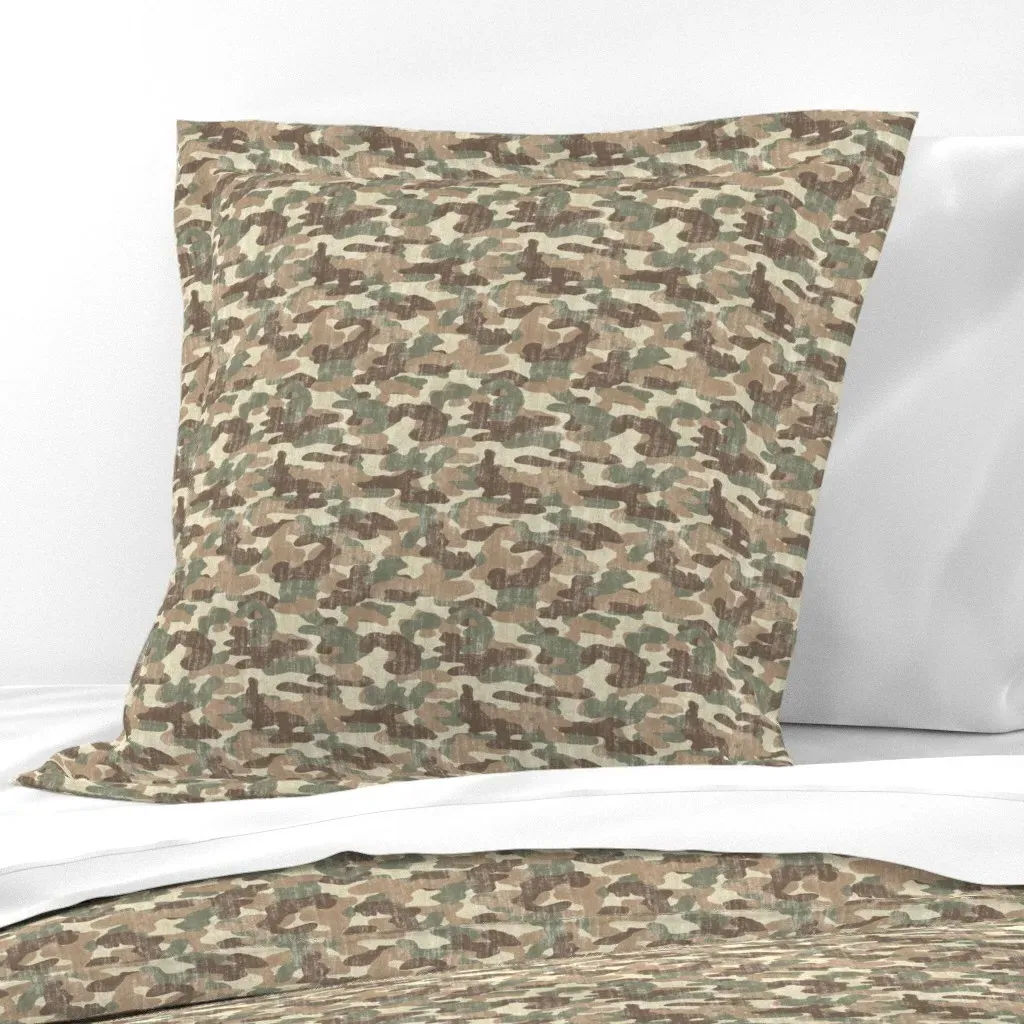 Distressed Camo Large Scale Euro Pillow Sham - Beige product