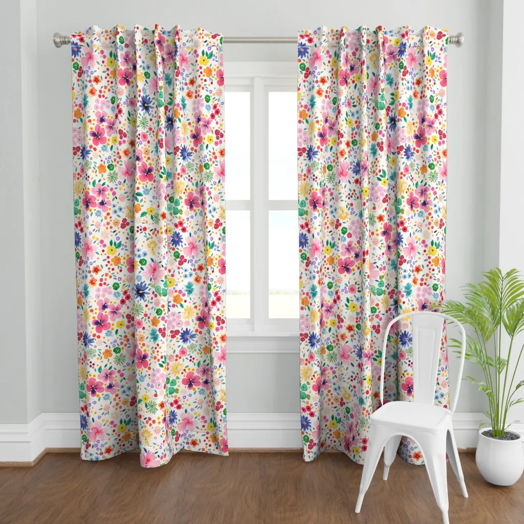 Ditsy Floral Confetti Curtain Panel - Pink product