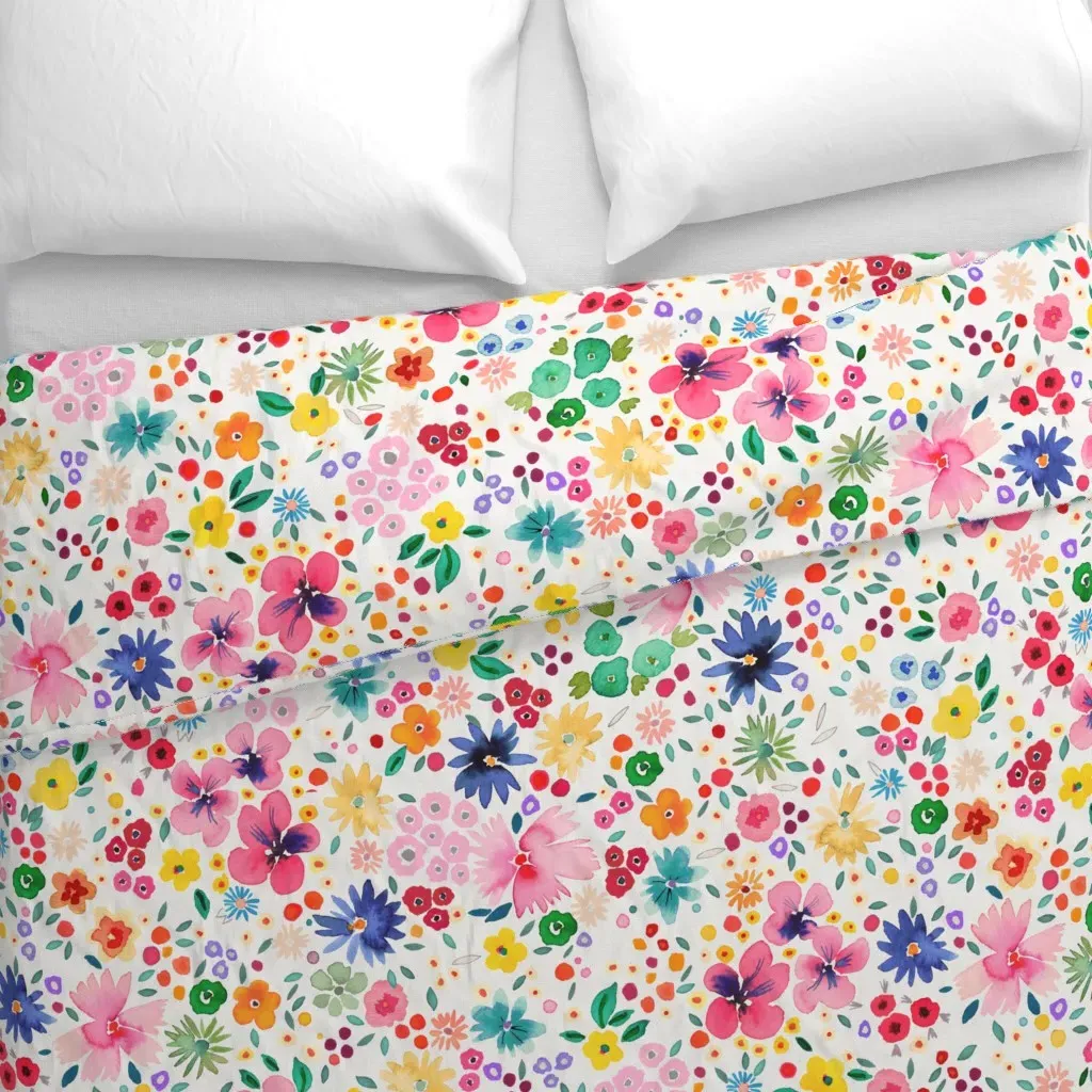 Ditsy Floral Confetti Garden Duvet Cover - Pink alternate view