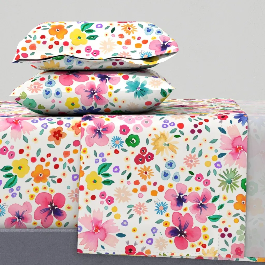 Ditsy Floral Confetti Garden Full Sheet Set - Pink product