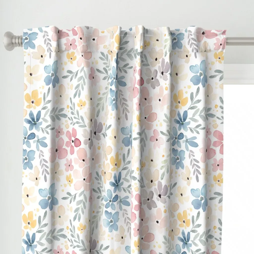 Ditsy Floral Curtain Panel - Pink alternate view