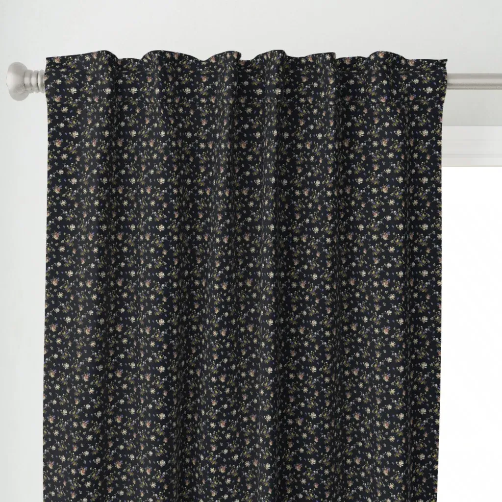 Ditsy Gentle Flora Curtain Panel - Dark Navy alternate view