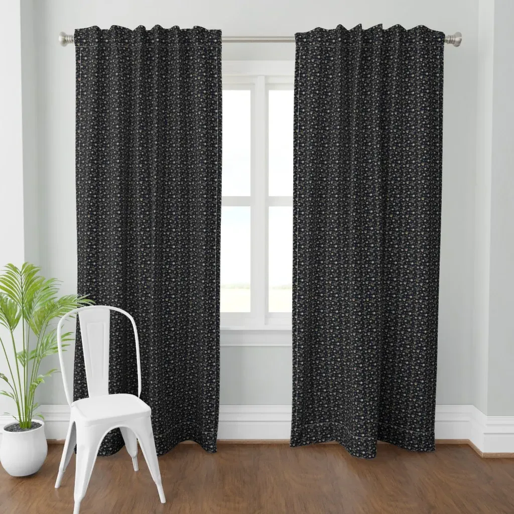 Ditsy Gentle Flora Curtain Panel - Dark Navy product