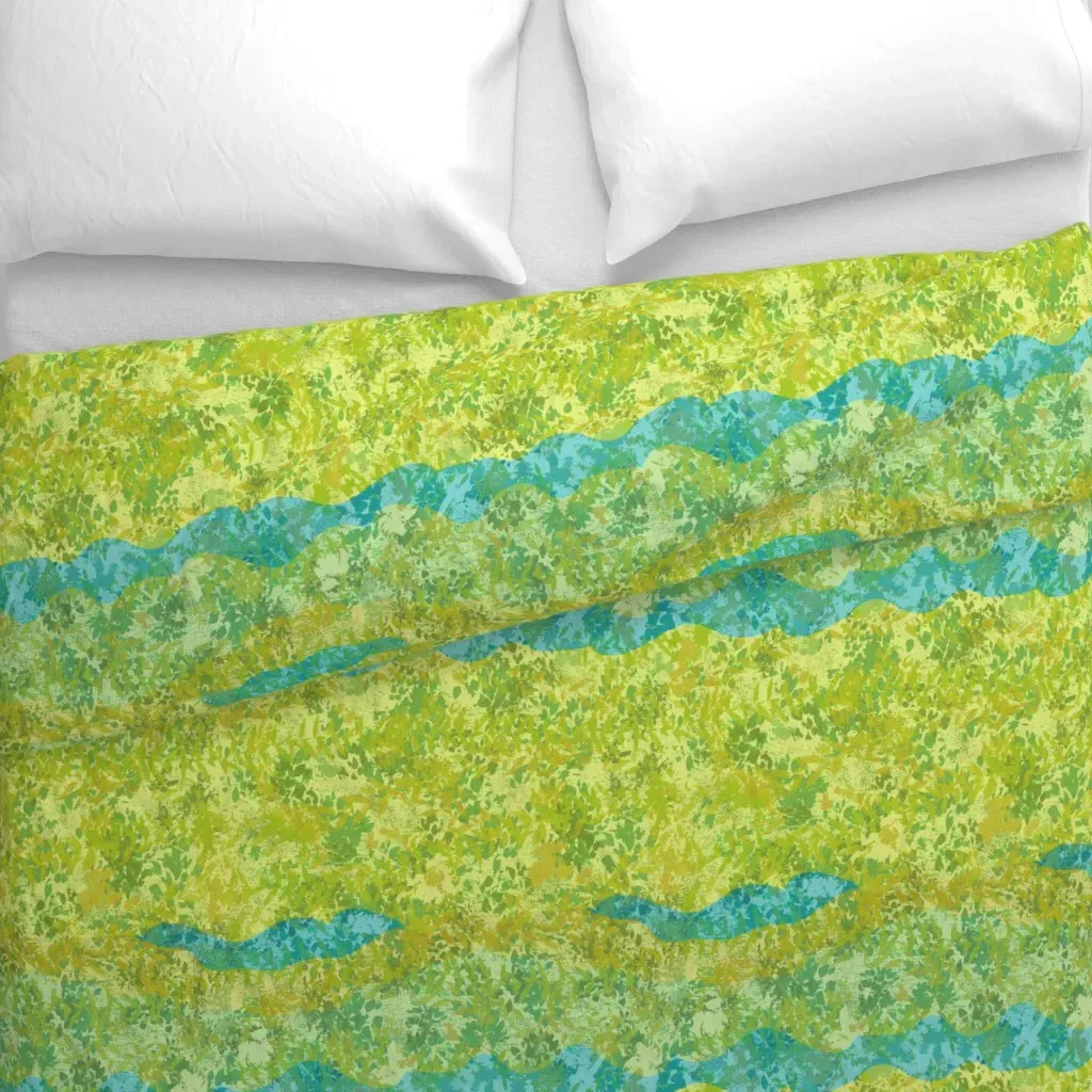 Ditsy Leaves Duvet Cover - Lime Green alternate view