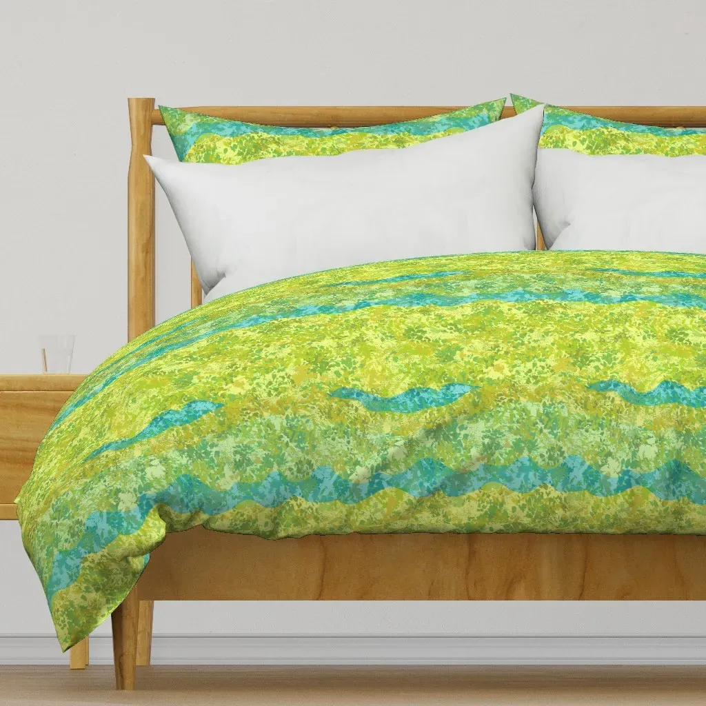 Ditsy Leaves Duvet Cover - Lime Green product