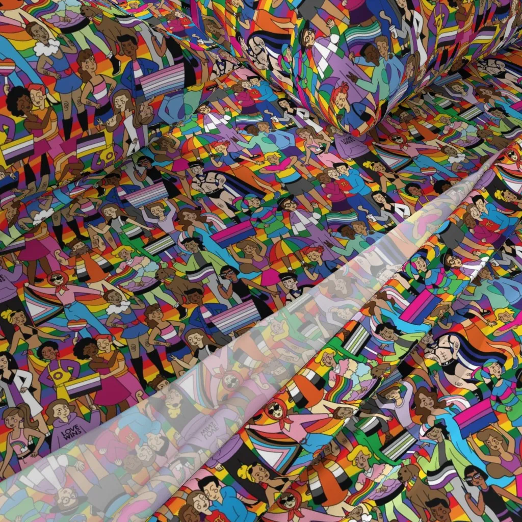 Diverse Unity Pride Celebration Queen Sheet Set - Rainbow alternate view
