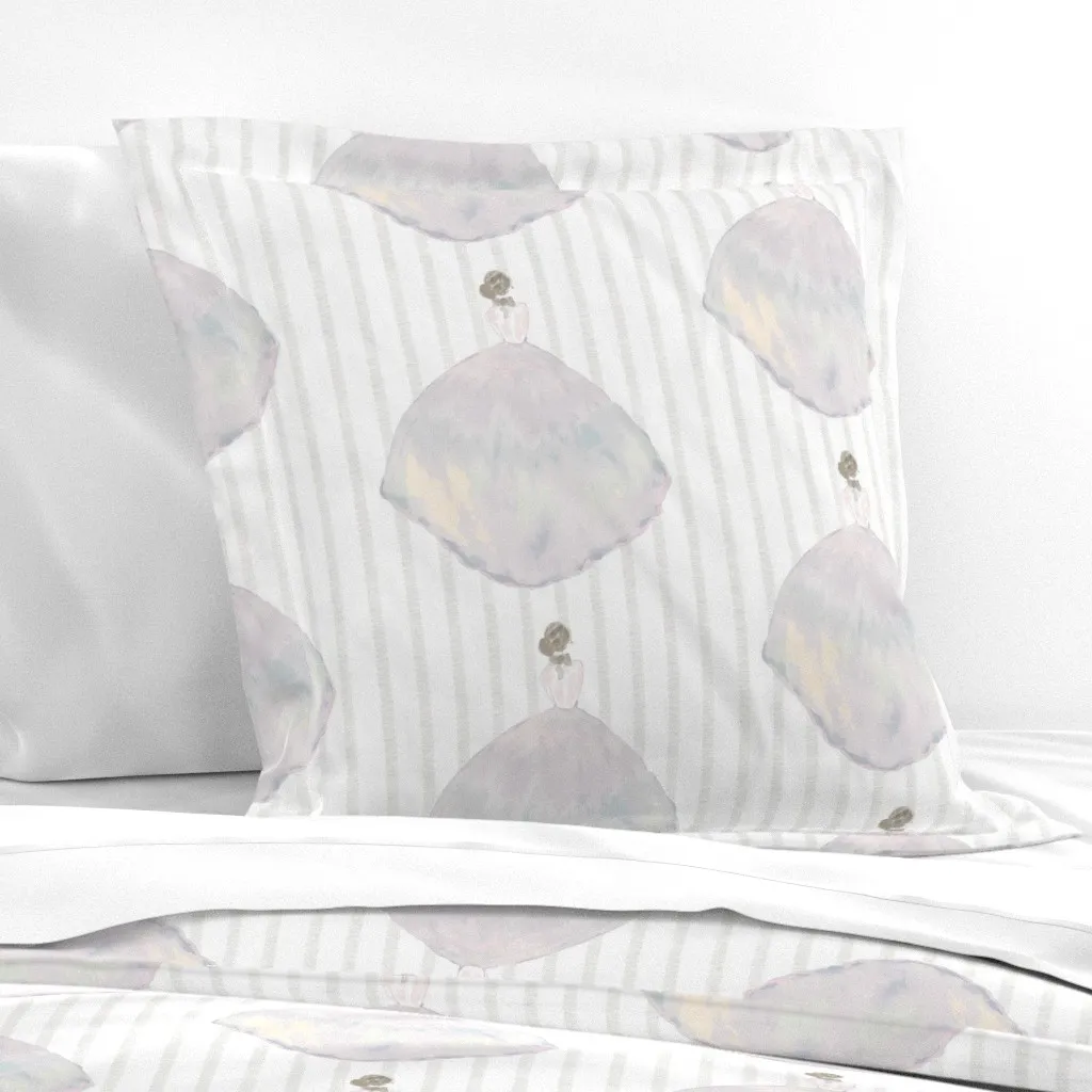 Dixie Dress Stripe Neutral Subtle Multi Euro Pillow Sham - Light Lavender product