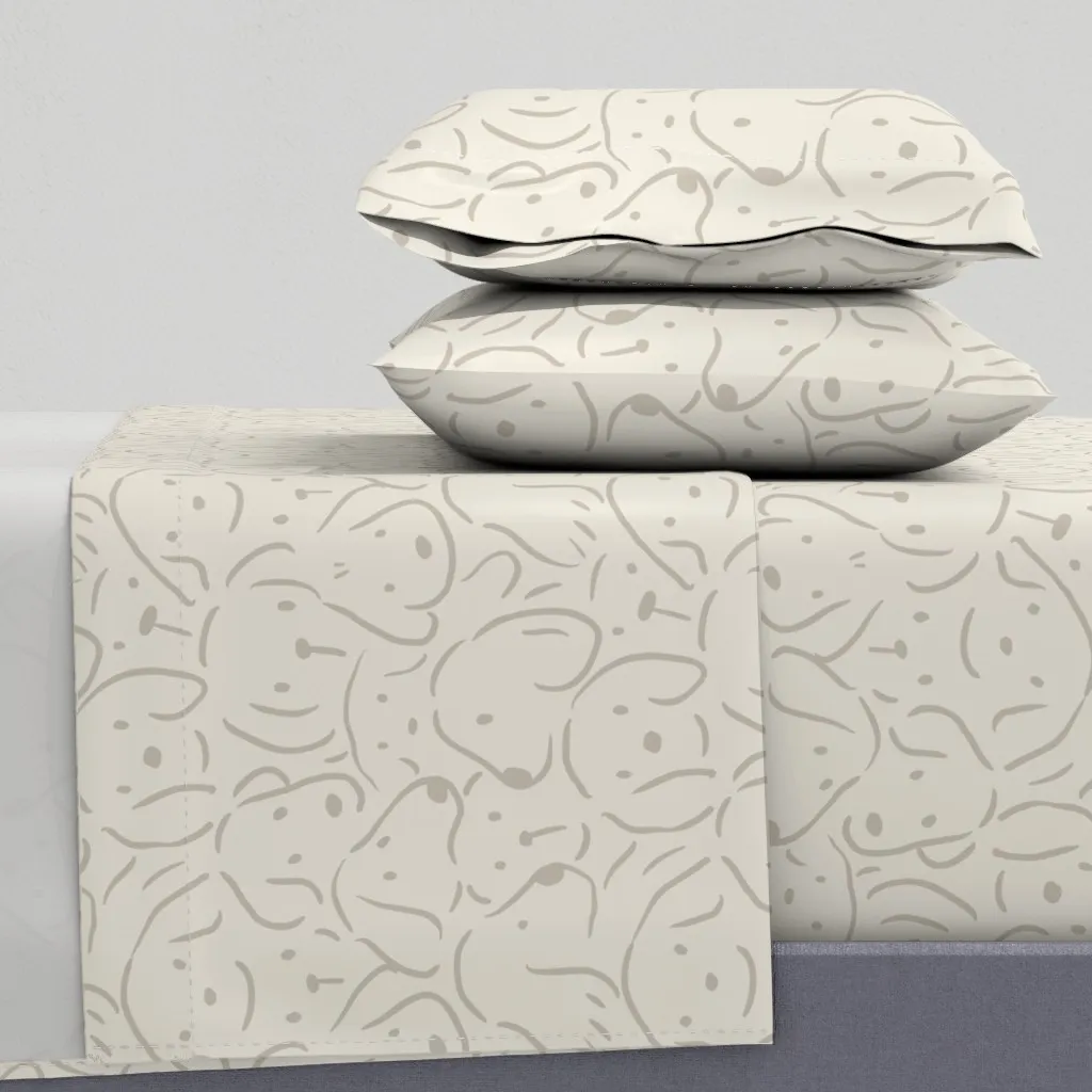 Dog Doodle King Size Sheet Set - Taupe product