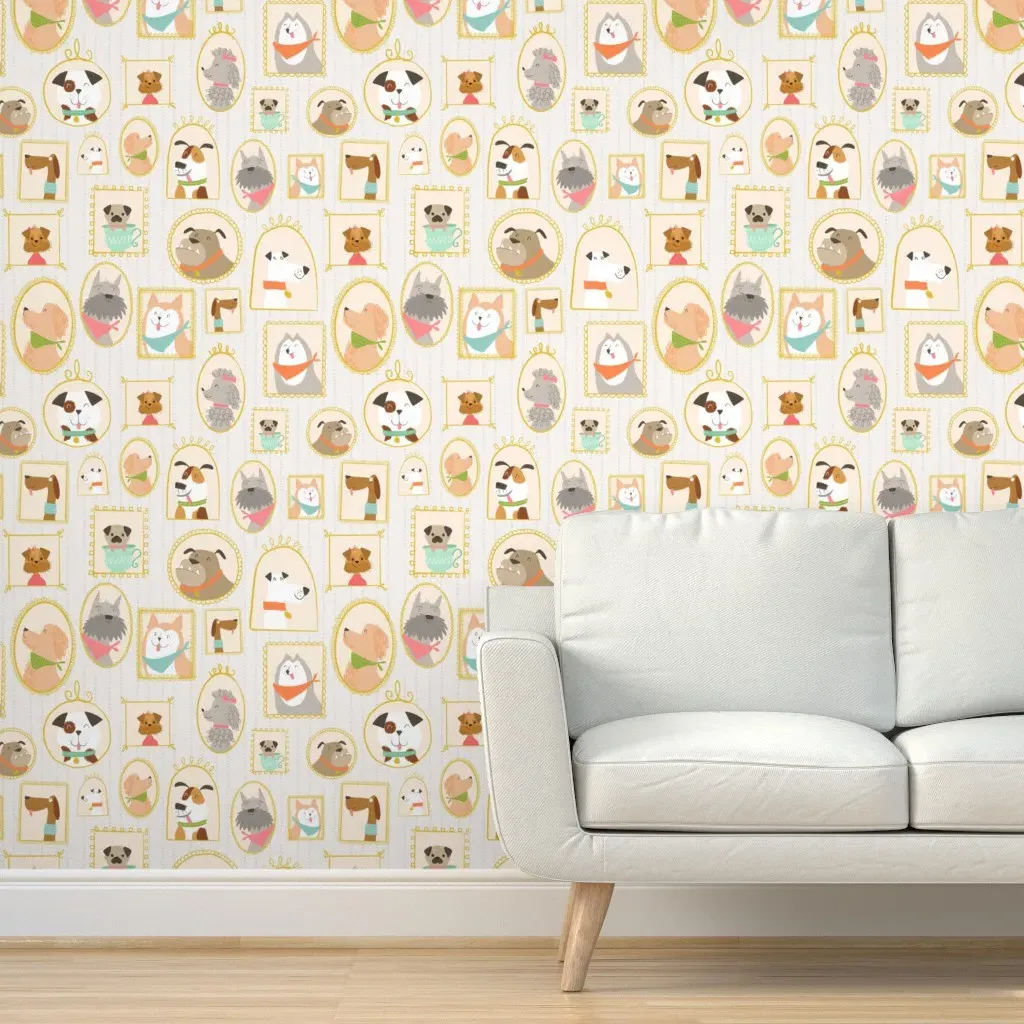 Dog Groomer Veterinarian Peel and Stick Wallpaper - Off-White product
