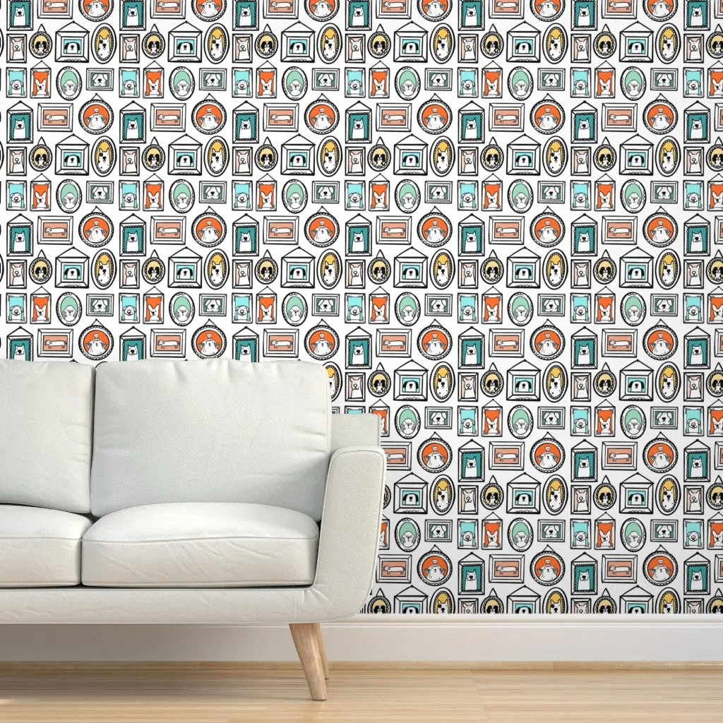 Dog Home Sweet Home Peel and Stick Wallpaper - Turquoise product