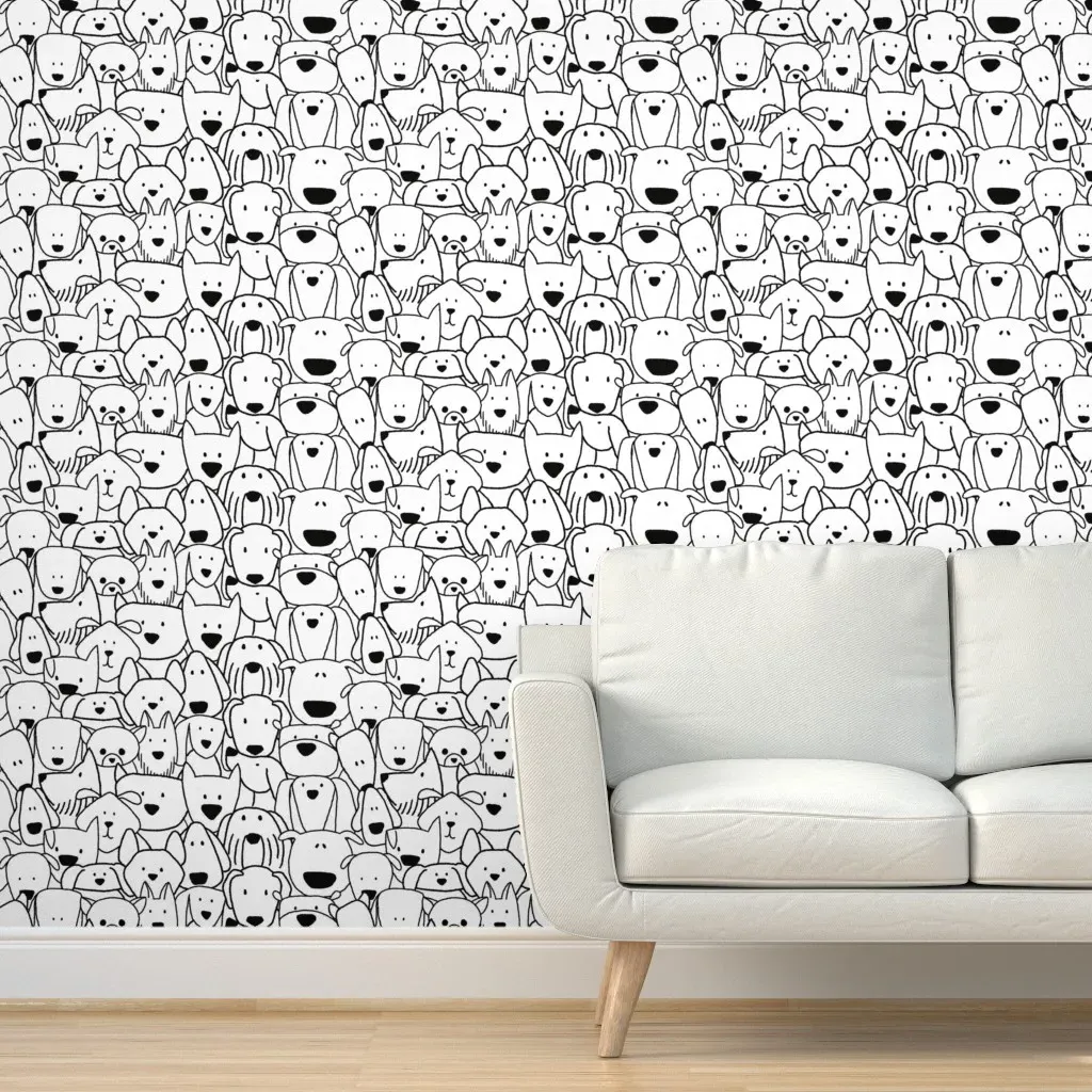 Dog Life Peel and Stick Wallpaper - Black product