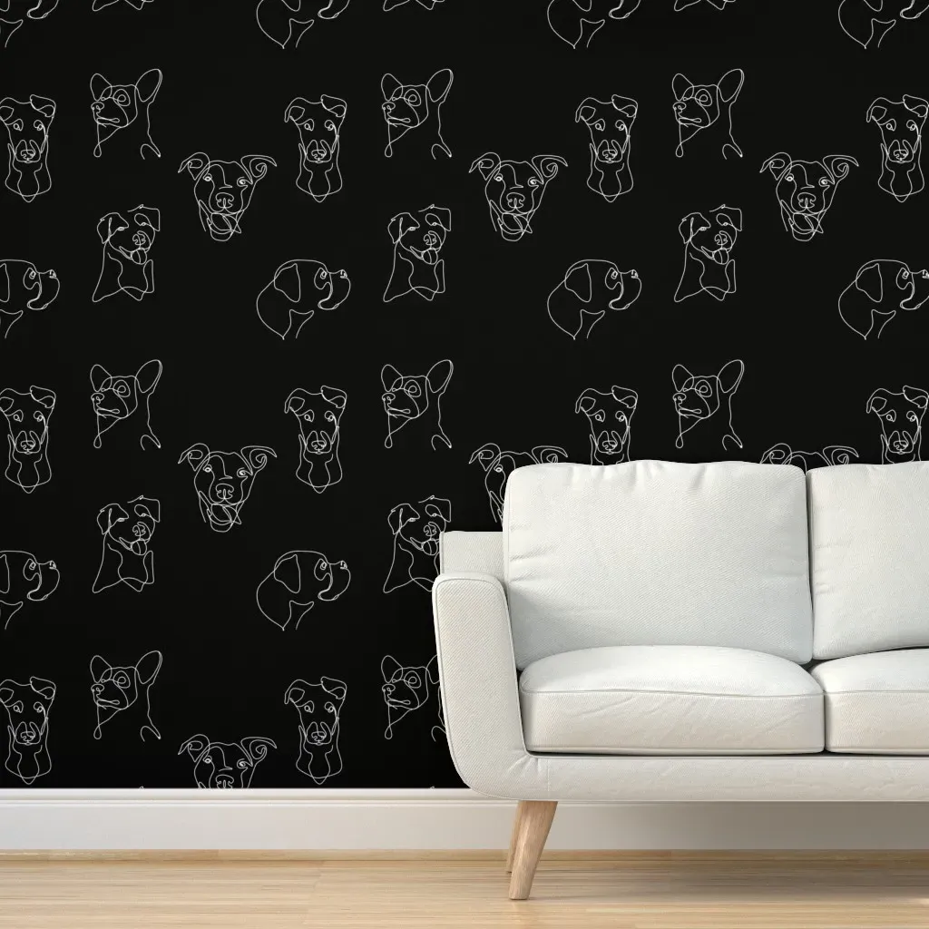 Dog Outlines Peel and Stick Wallpaper - White product