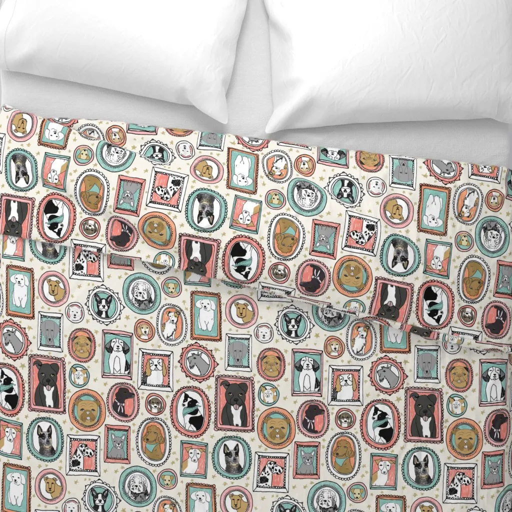 Dog Portraits Cute Doggos Duvet Cover - Cream alternate view