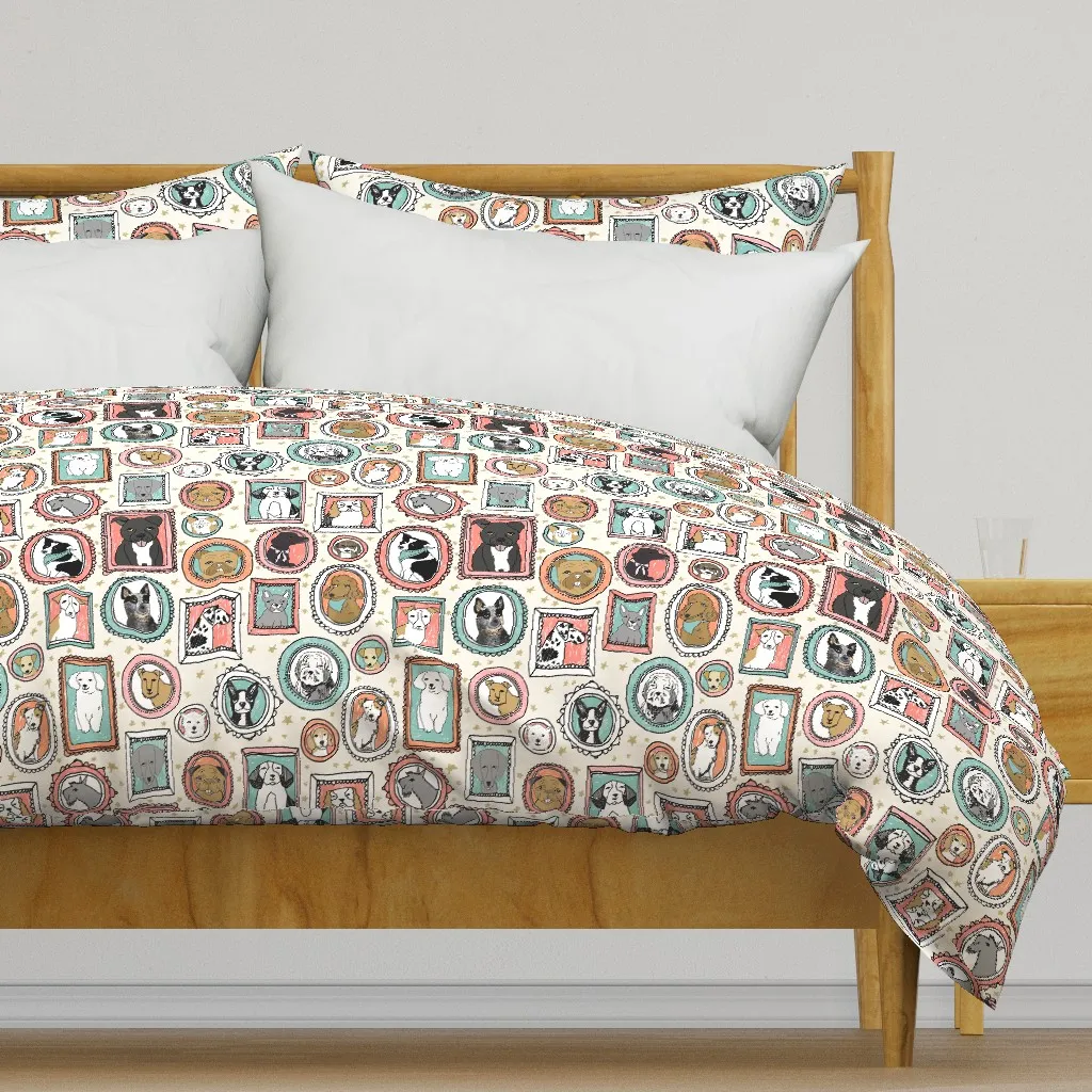 Dog Portraits Cute Doggos Duvet Cover - Cream product