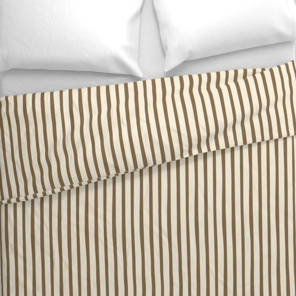 Doggie Stripe Medium Duvet Cover - Brown alternate view