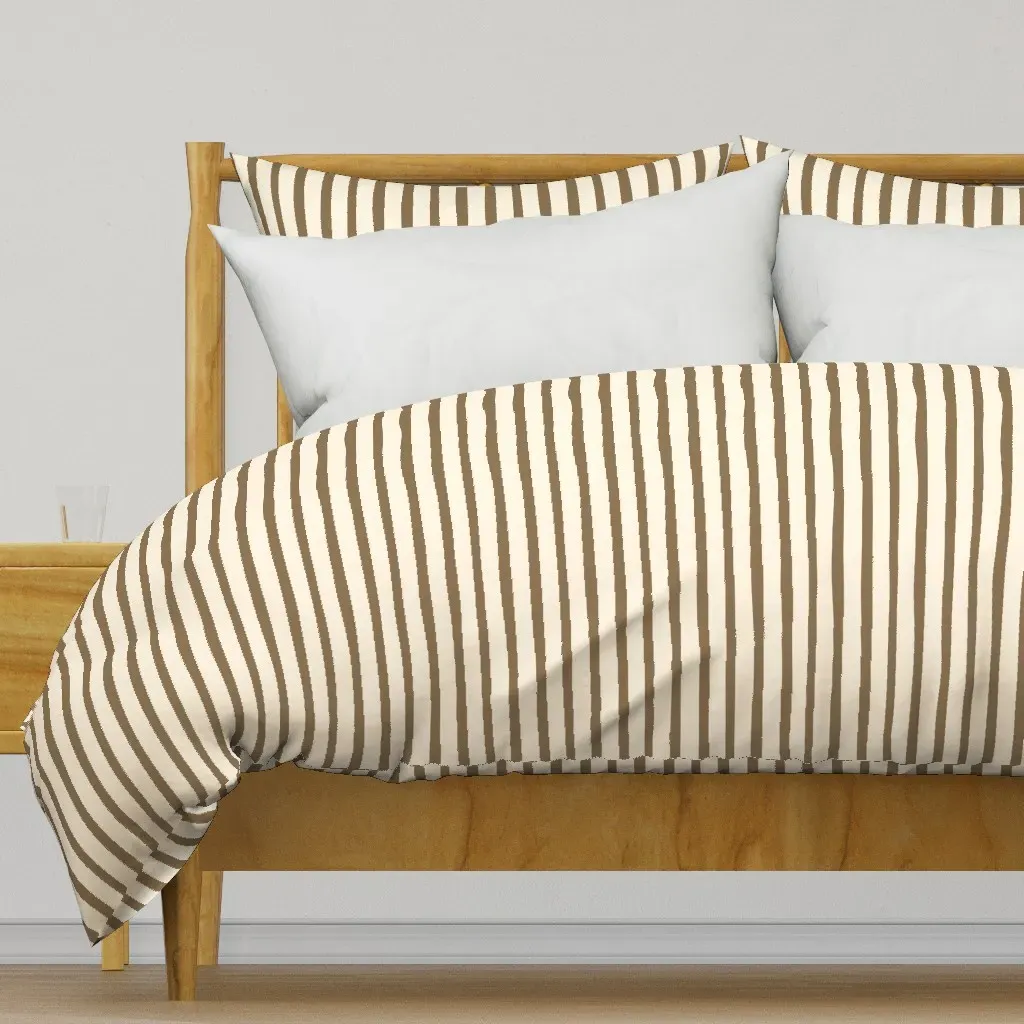 Doggie Stripe Medium Duvet Cover - Brown product